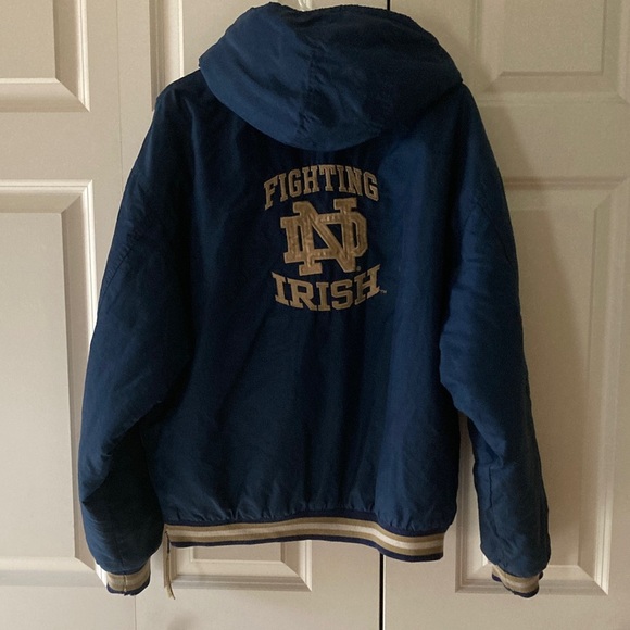 Vintage 90s Starter Notre Dame Fighting Irish Pullover Jacket XL Anorak - Picture 2 of 13